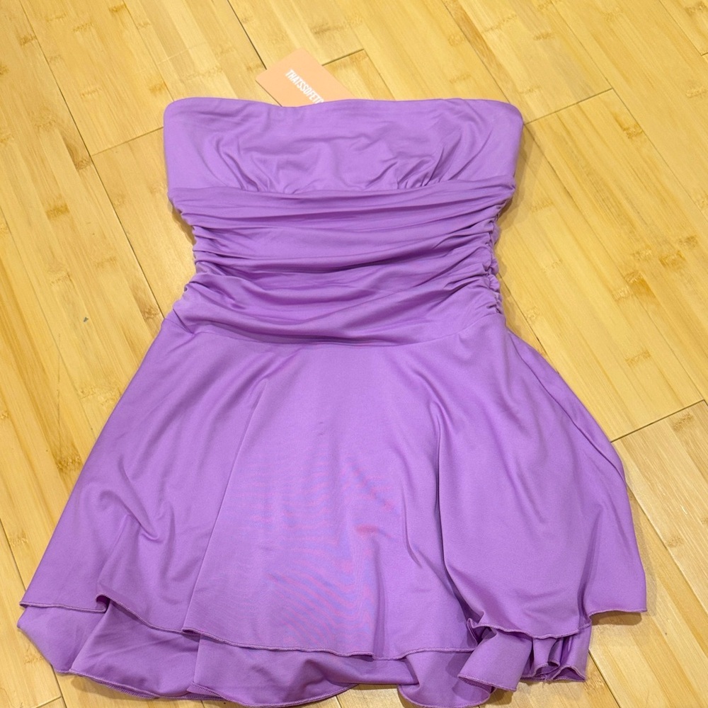 Brand New Elegant Strapless Purple Dress